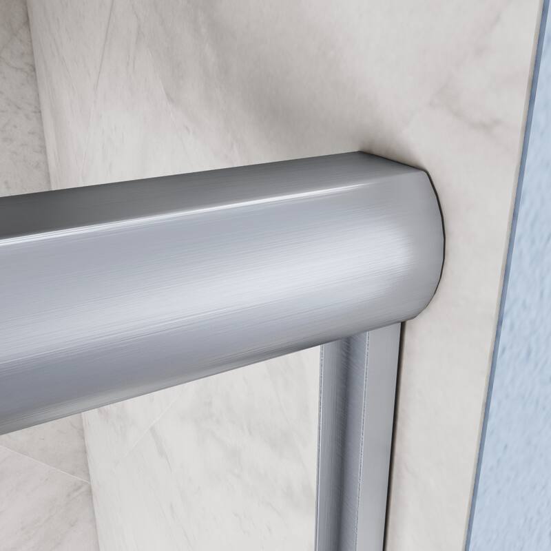 Elegant Double Sliding Shower Door 58.5-60 x 72" Width Cutting Guide Rail Adjustment Reversible installation