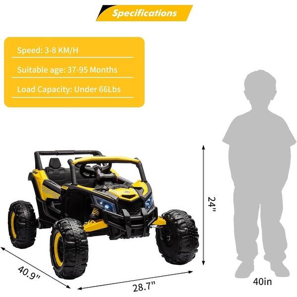 dimension image slide 2 of 3, 24V Battery Powered Ride on Car, with Remote, Spring Suspension