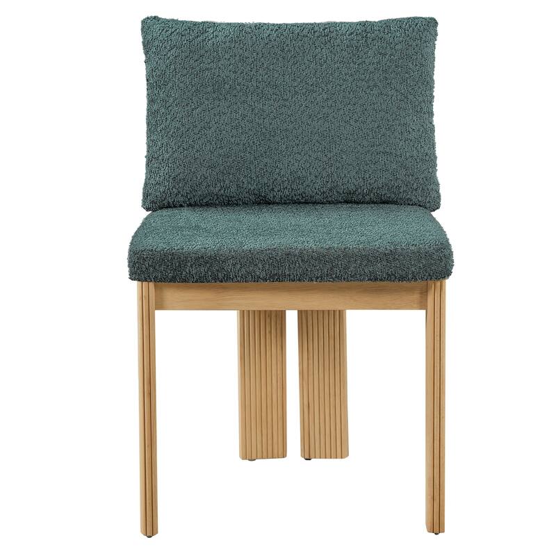 Christopher Knight Home - Modern 20.67" Boucle Upholstered Dining Chairs Set, Ergonomic Contoured Seat & Solid Wood Legs
