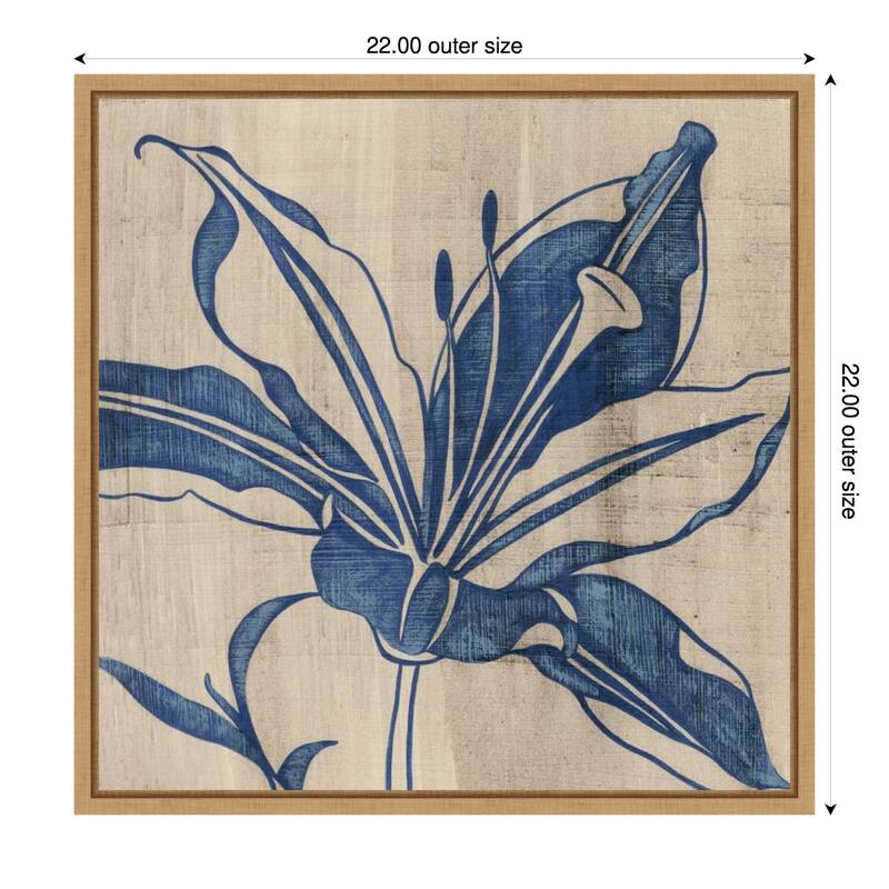 Indigo Lily by Chariklia Zarris (22 x 22 in.), Framed Canvas Wall Art Print