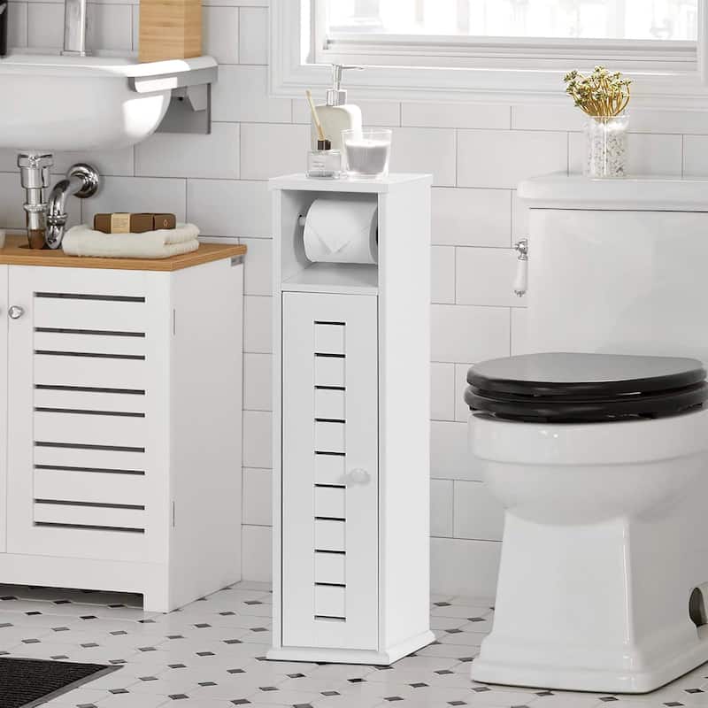 Toilet Paper Storage Cabinet with Dispenser Toilet Organizer - 7.2'L x 7.2"W x 29.9"H