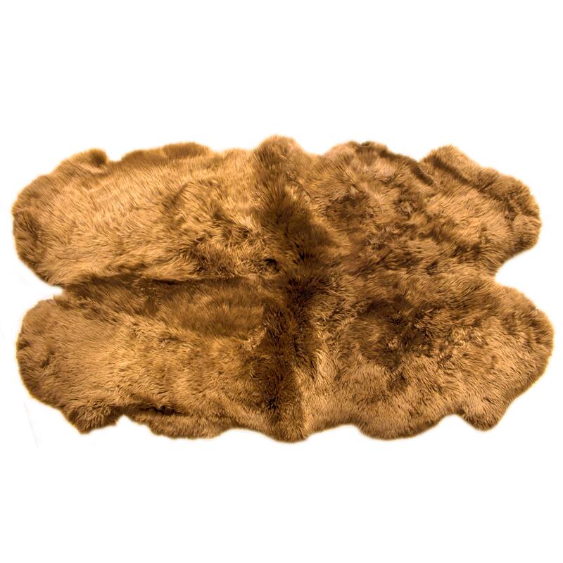 Silver Orchid Nansen Genuine Soft Australian Sheepskin Rug - 4' x 6' - Honey Brown