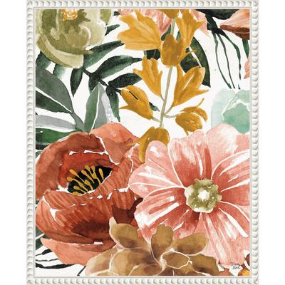 Mixed Floral Chic II by Dina June Framed Canvas Wall Art Print - Sylvie Beaded White