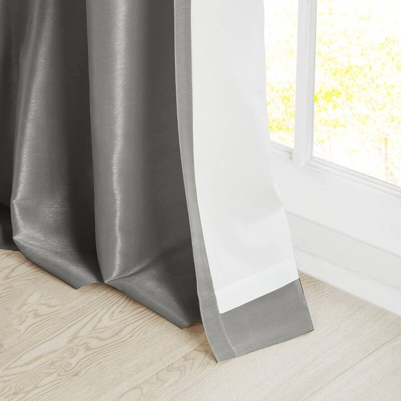 Twist Tab Lined Window Curtain Panel Charcoal 50x108"
