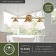 preview thumbnail 5 of 11, Huntley Natural Brass Gold Bathroom Vanity Lighting Fixture, White Schoolhouse Milk Glass Globe Shade, Dimmable, LED Compatible