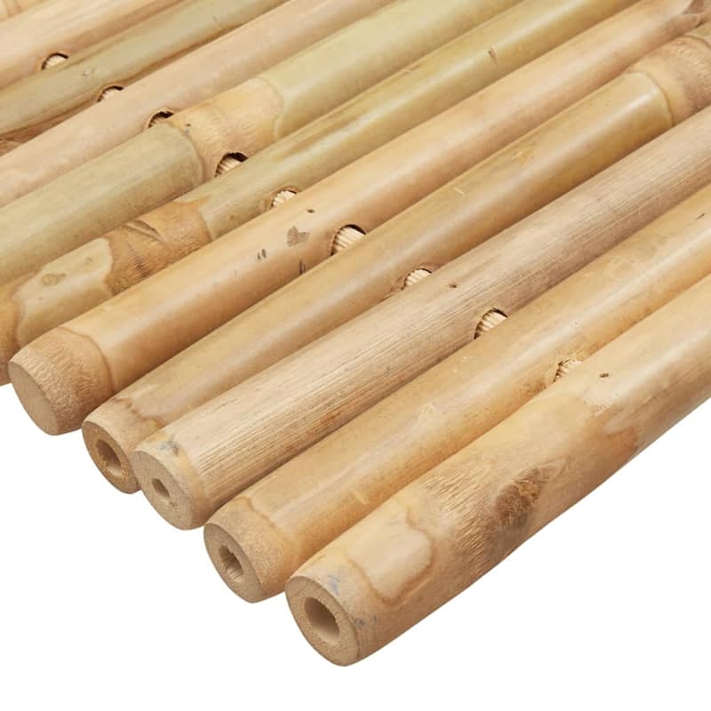 vidaXL Bath Mats Doormat Shower Accent Bathroom Kitchen Backyard 2 Pcs Bamboo