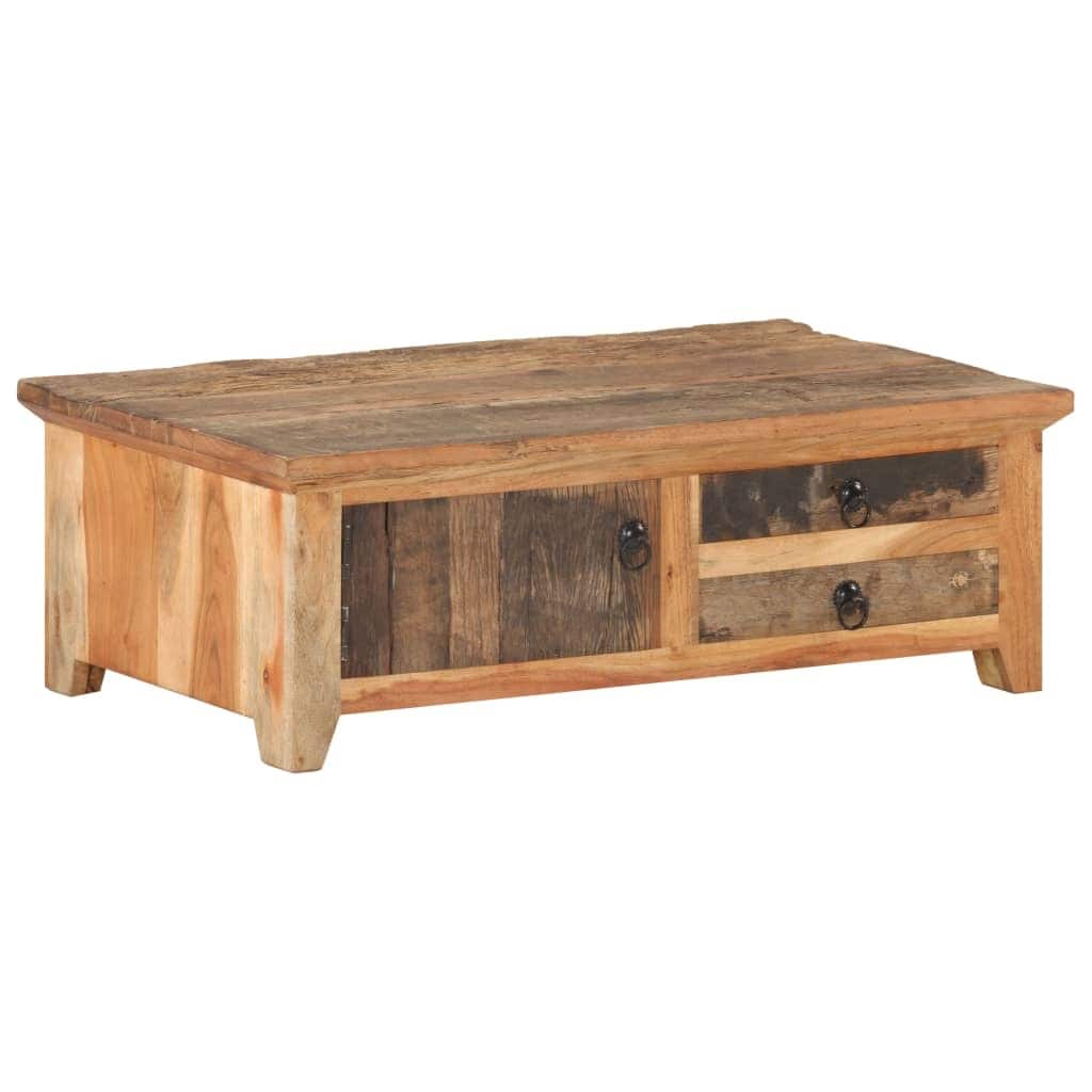 vidaXL Coffee Table 35.4"x19.7"x12.2" Solid Reclaimed Wood