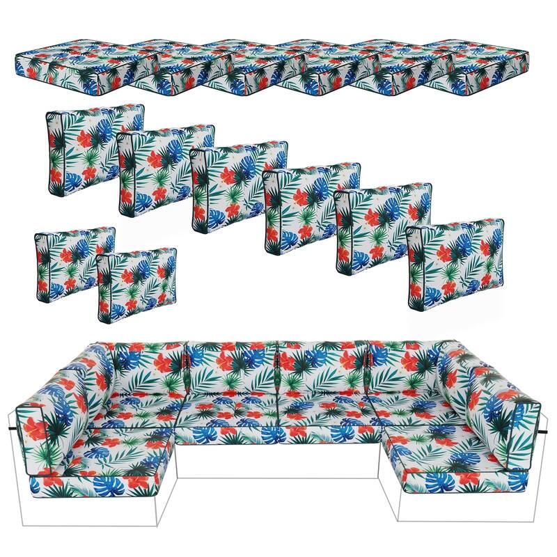 14 Piece Patio Furniture Cushion Set Outdoor Sofa Replacement Cushions