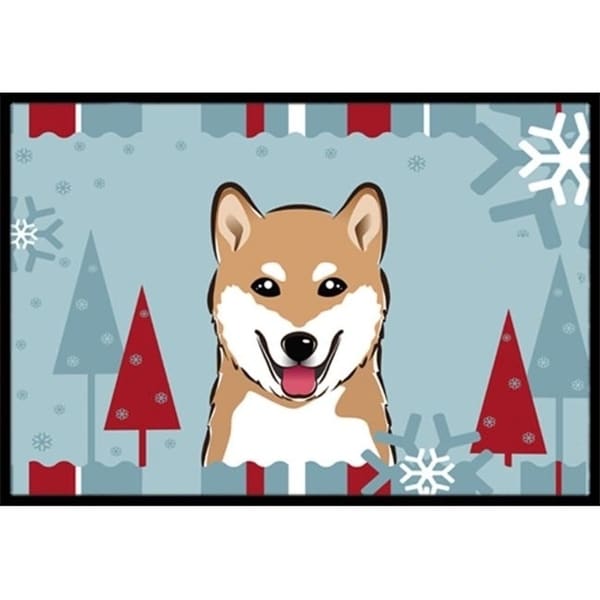 Carolines Treasures BB1721MAT Winter Holiday Shiba Inu Indoor & Outdoor Mat 18 x 27 in.