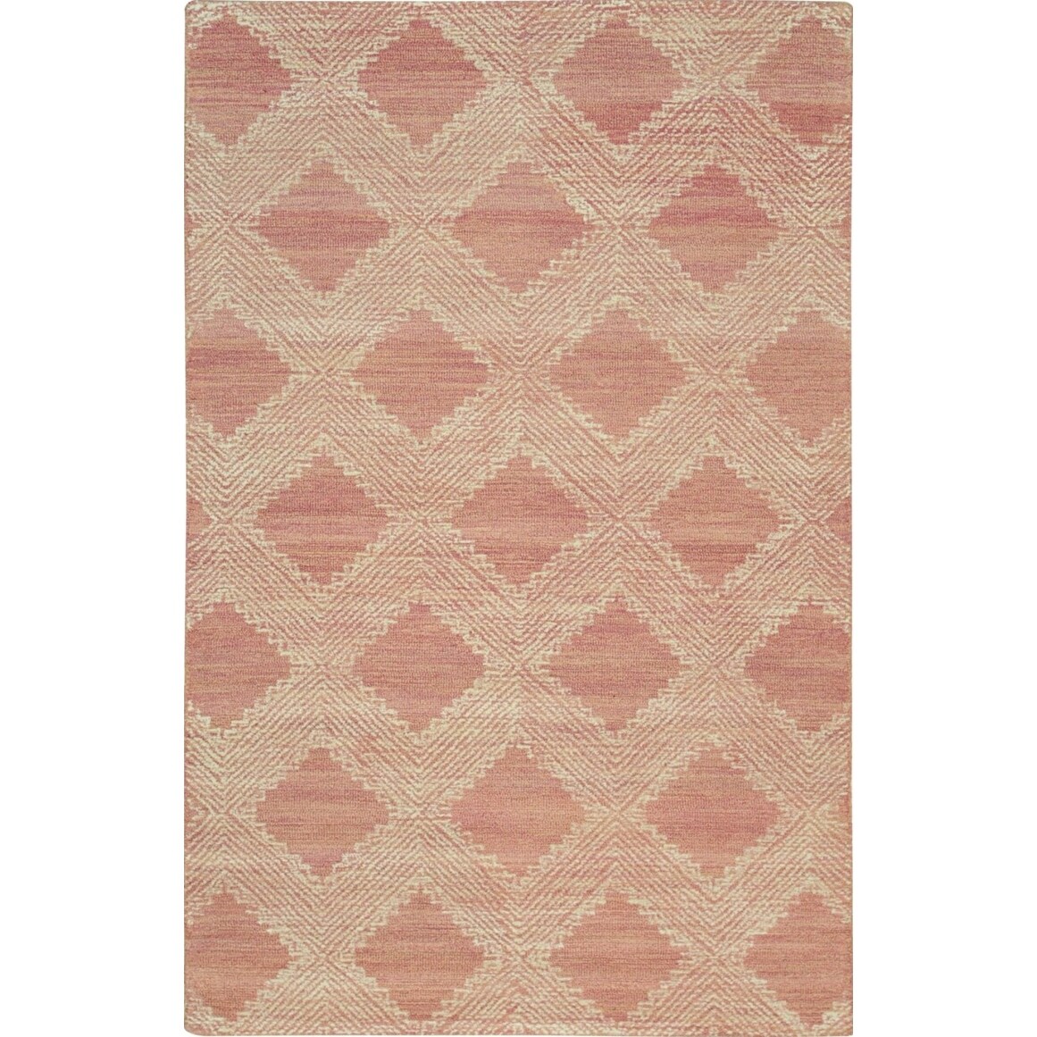 Hand-Tufted Wool Pink Contemporary Transitional Spring Rug - Modern Elegance and Playful Charm