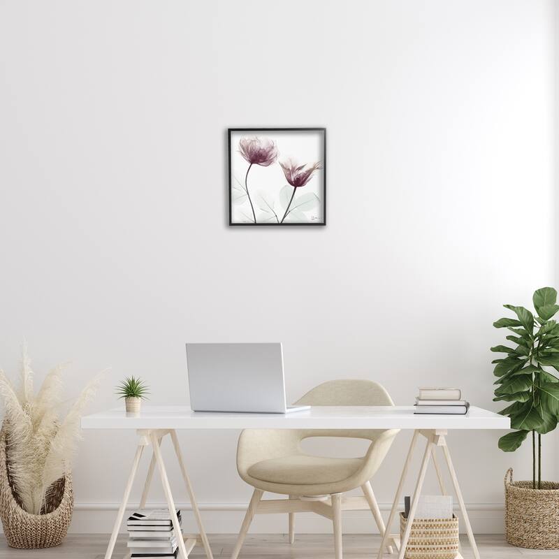 Stupell Minimalist Translucent Flowers Framed Giclee Art Design By Albert Koetsier