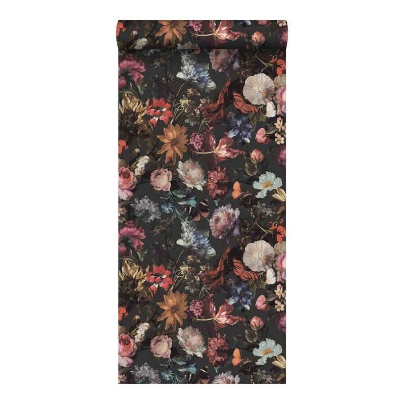 ESTA Home Zarinda Dark Grey Flowers Wallpaper - 20.9 x 396 x 0.025