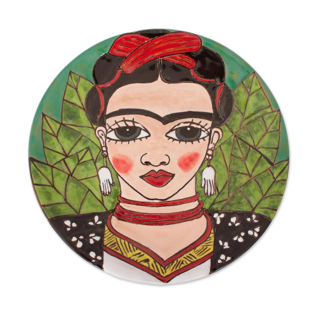 Handmade Fantastic Frida Ceramic Decorative Plate (Mexico)