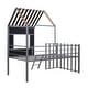 preview thumbnail 11 of 11, Silver Twin Size Metal Loft Bed with Roof, Window, Guardrail and Ladder for Kids, Boys and Girls, Bedroom