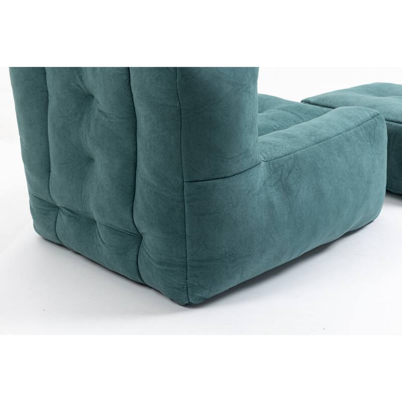 Fluffy bean bag chair, for adults and children, super soft lazy sofa chair with memory foam and ottoman,for living room