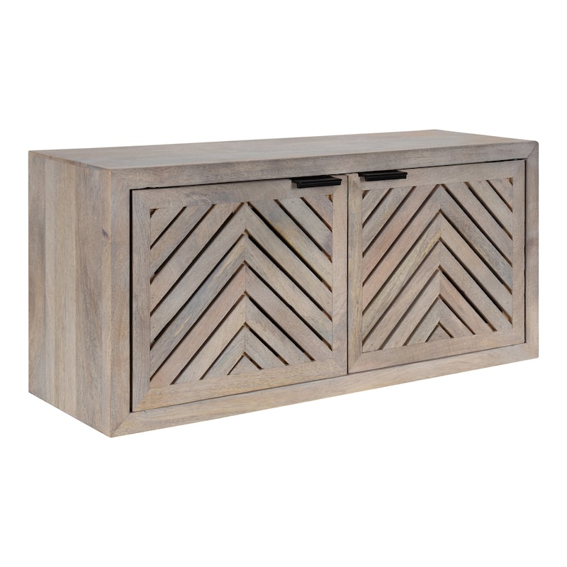 Kate and Laurel Mezzeta Decorative Wood Wall Cabinet - 30x10x14 - White