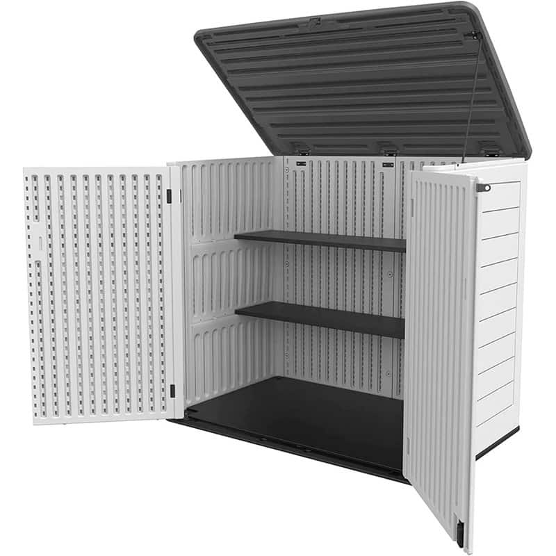 Outdoor Resin Deck Box Storage Shed for Garden,Patios,Backyards,Tools