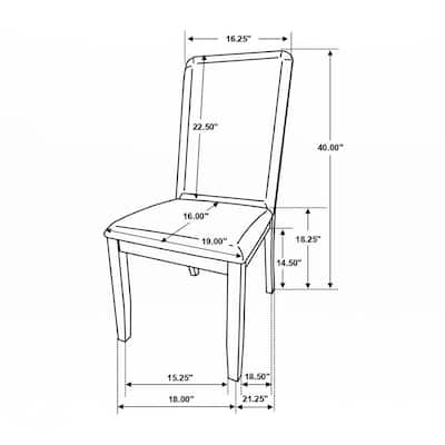 Set of 2 Fabric Upholstered Dining Chairs