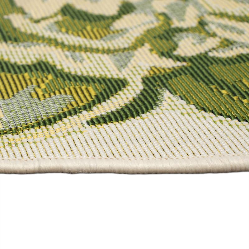 Liora Manne Esencia Peony Indoor/Outdoor Mat Green 3'3"x3'3"