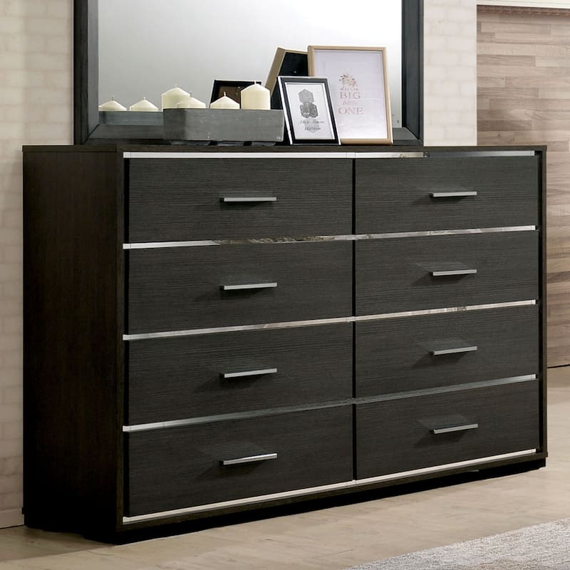 Furniture of America Kastela Contemporary Grey 2-Piece 8-Drawer Dresser and Mirror Set