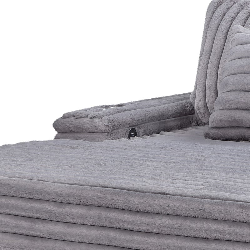 Symphony 67"W Corduroy Oversized Sofa Chaise Lounge Chair with Cupholders and USB Charging Port