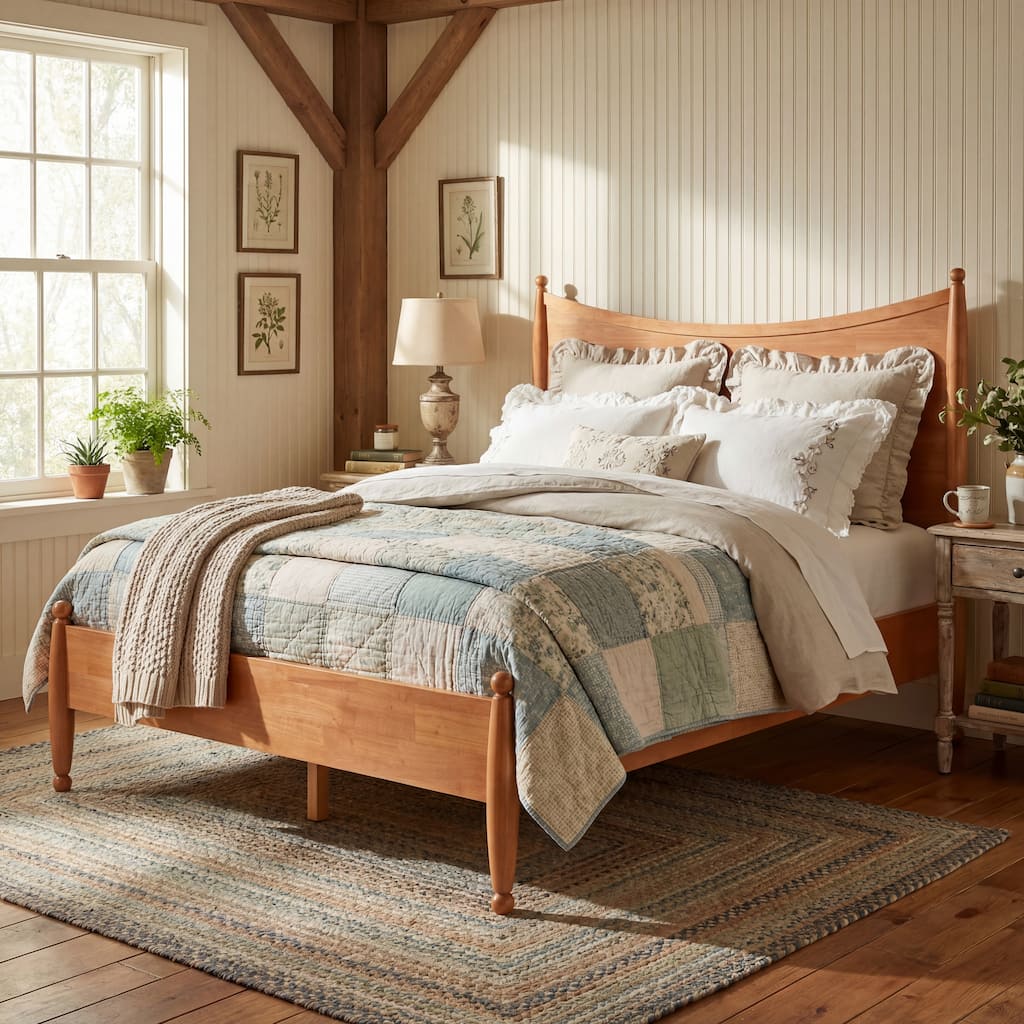 Christopher Knight Home - Classic Transitional Wooden Platform Bed with Curved Headboard