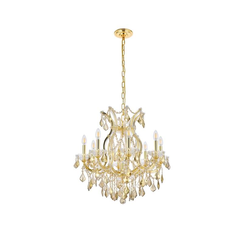 Fleur Illumination Collection Chandelier D:26in H:26in Lt:9 Gold Finish