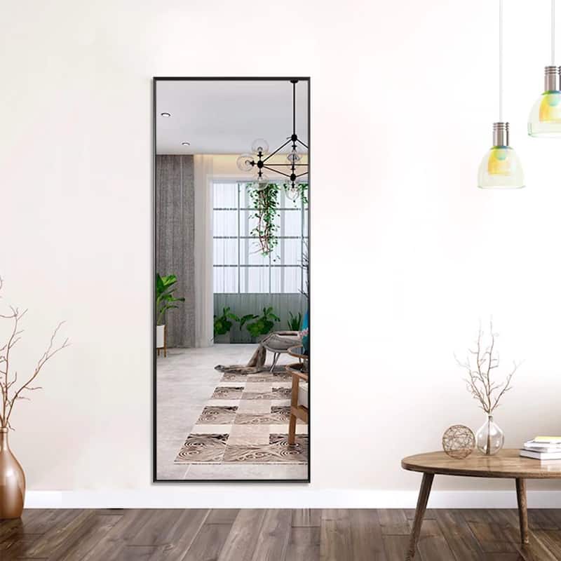 Modern Aluminum Alloy Thin Framed Full Length Floor Mirror