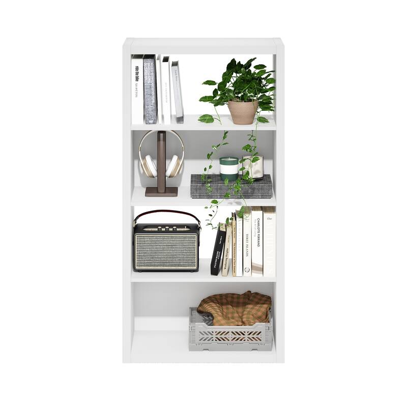 Furinno Viola 4-Tier Open Shelf Bookcase, Bookshelf, Dark Oak