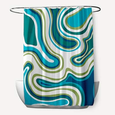 Agate Geometric Print Shower Curtain