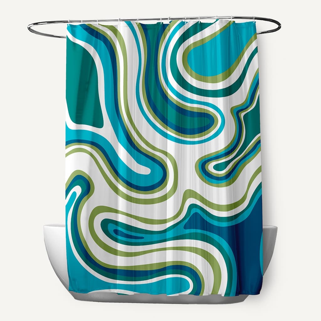 Agate Geometric Print Shower Curtain