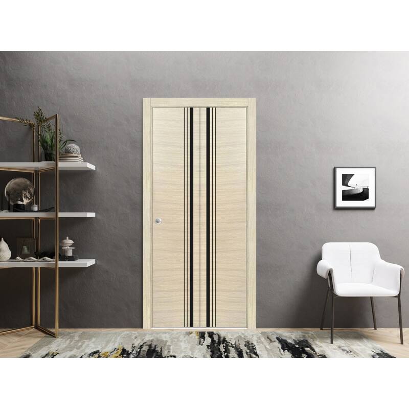 Bi-fold Doors 56 x 80 Planum 0011 Natural Veneer with Sturdy Tracks