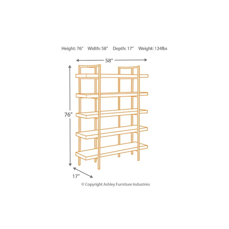 Starmore Brown Wood and Black Metal Bookcase