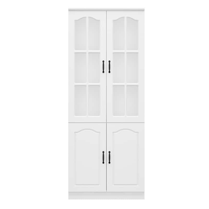 Home Office Storage Solution White Bookshelf, Pantry, and Display Unit