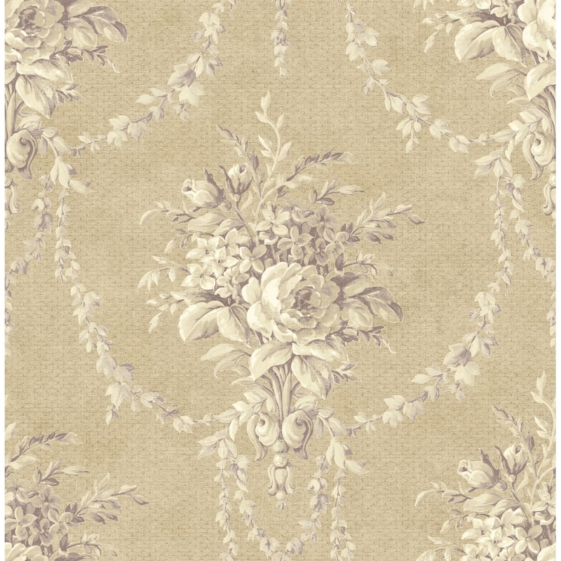 Seabrook Designs Coreen Floral Bouquet Unpasted Wallpaper