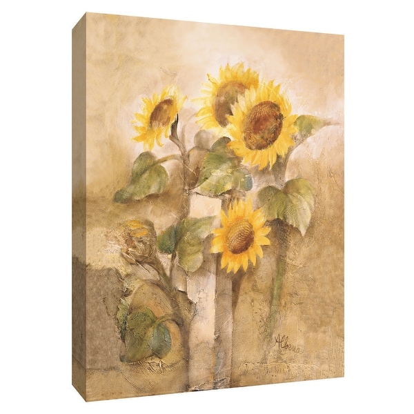 PTM Images 9-154645 PTM Canvas Collection 10" x 8" - "Sunflowers by the Fence I" Giclee Sunflowers Art Print on Canvas