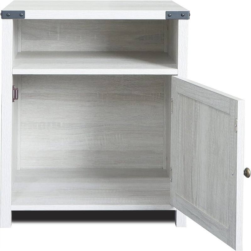 Table with Cabinet and Shelves - 18"D x 18"W x 24"H