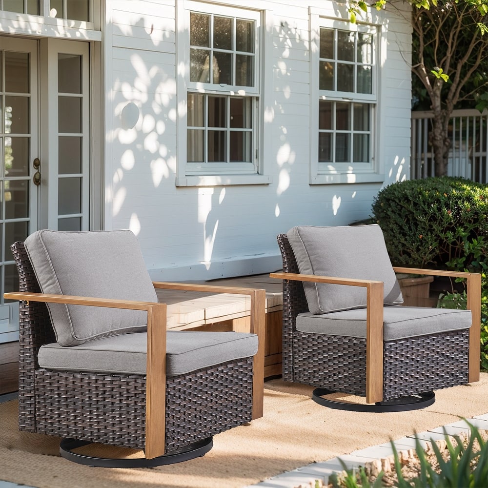 Gymojoy Patio Wicker Rocking Glider Chair