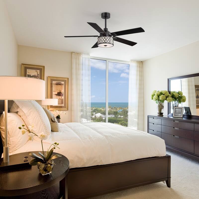 52-inch Reversible 5-Blade Fandelier Ceiling Fan with Light and Remote