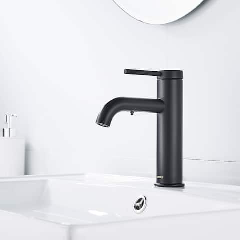 FORIOUS Bathroom Faucet 1-handle Single Hole Mid-arc Bathroom Sink Faucet