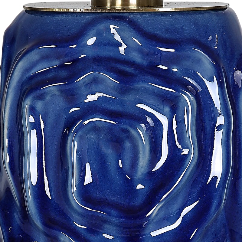 Uttermost Zade Blue Table Lamp - 33"H,   Shade 11"H x 18 Dia. (in)