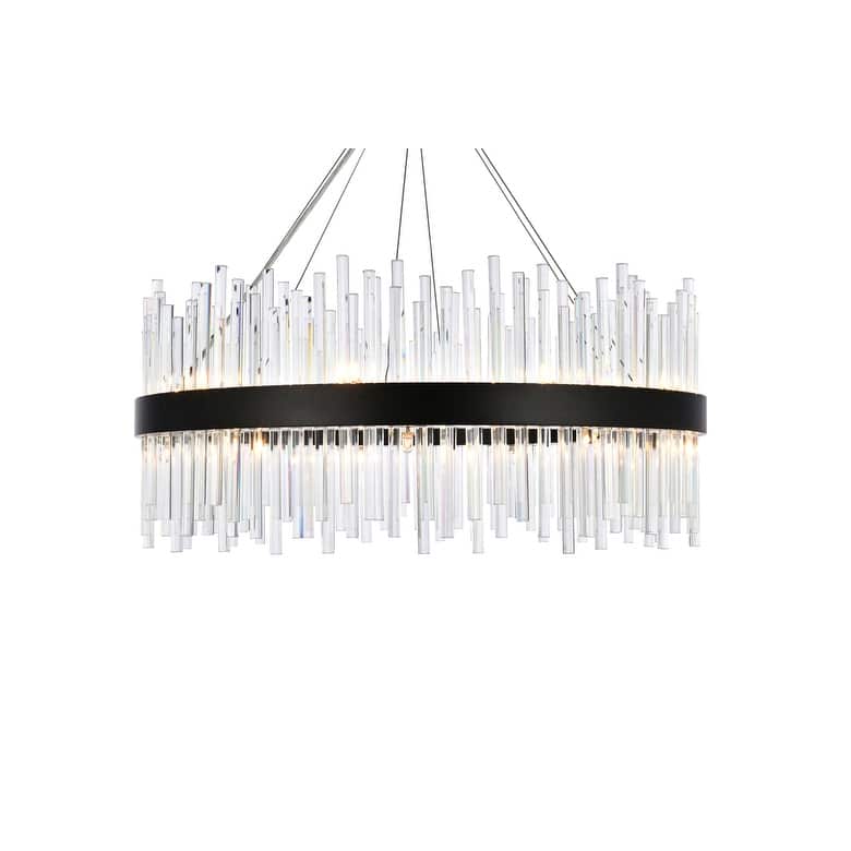 Indigo Home round crystal pendant in black