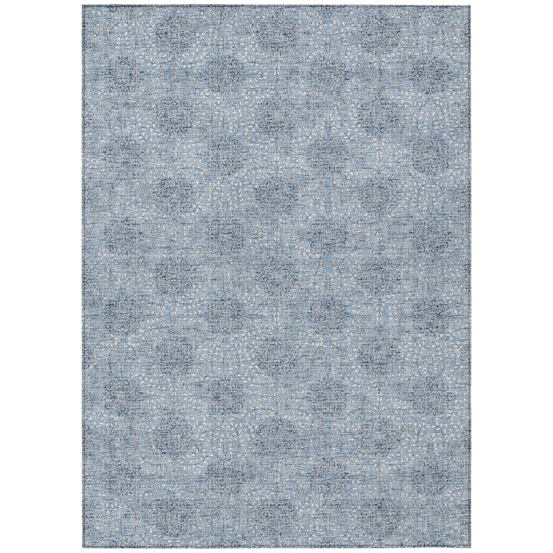 HomeRoots Damask Transitional Rectangle Outdoor Rug