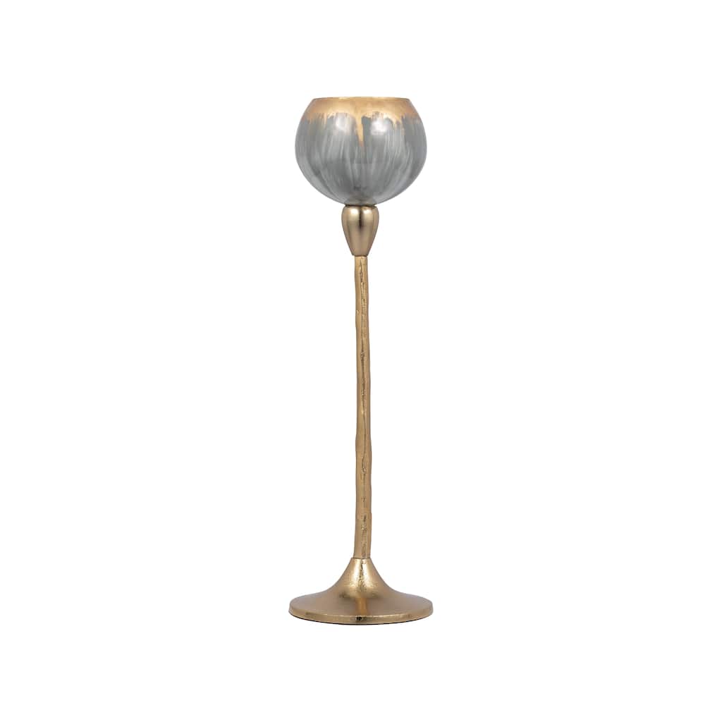 Glass Modern Stem Round Tealight Candle Holder