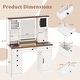 preview thumbnail 3 of 7, Gymax Farmhouse Vanity Desk w/ Lighted Mirror Makeup Vanity Table w/ 3