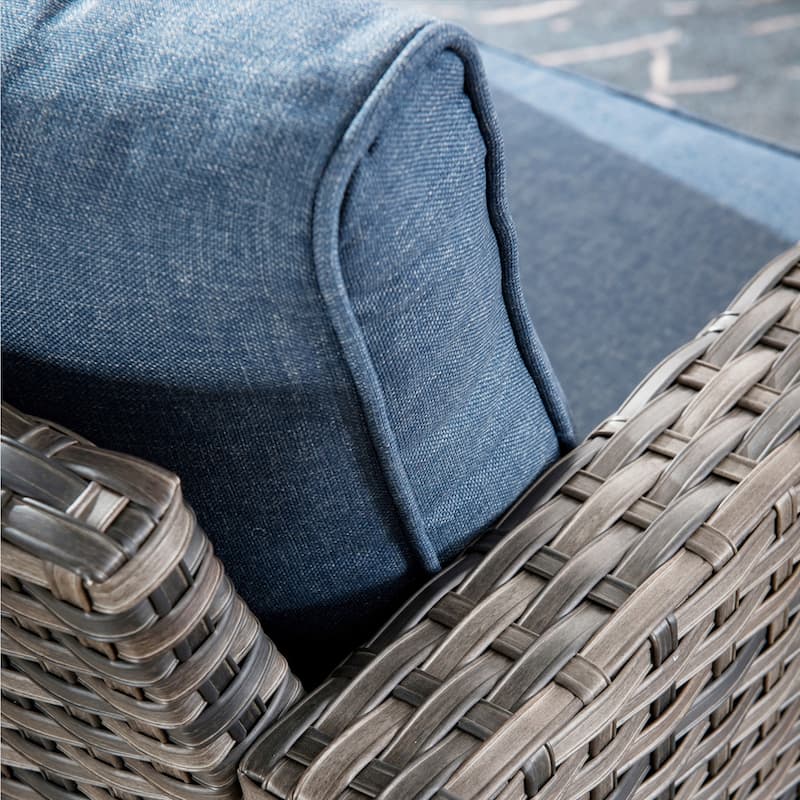OVIOS 7-piece Patio Outdoor Wicker Conversation Set