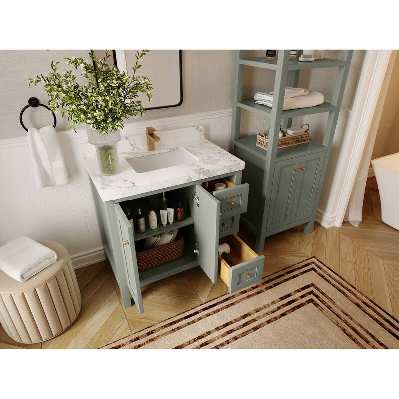 Willow Collections 36 in. W x 22 in. D Nashville Center Left Sink Bathroom Vanity with Countertop
