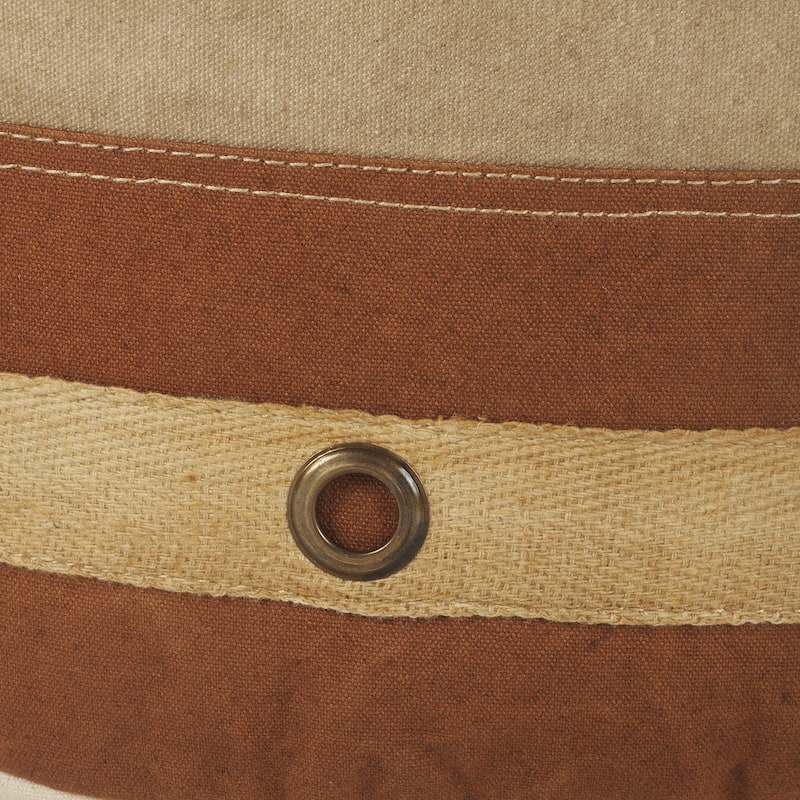 Sevita Rustic Industrial Color Block Pouf