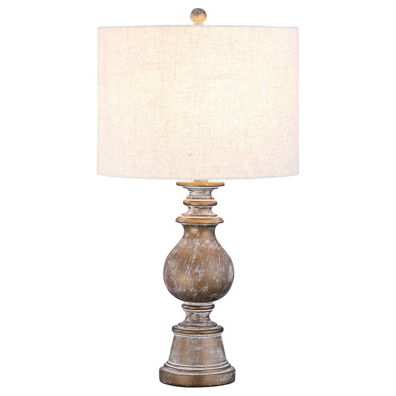 Brie 28-inch Drum Shade Gourd Table Lamp Antique Gold