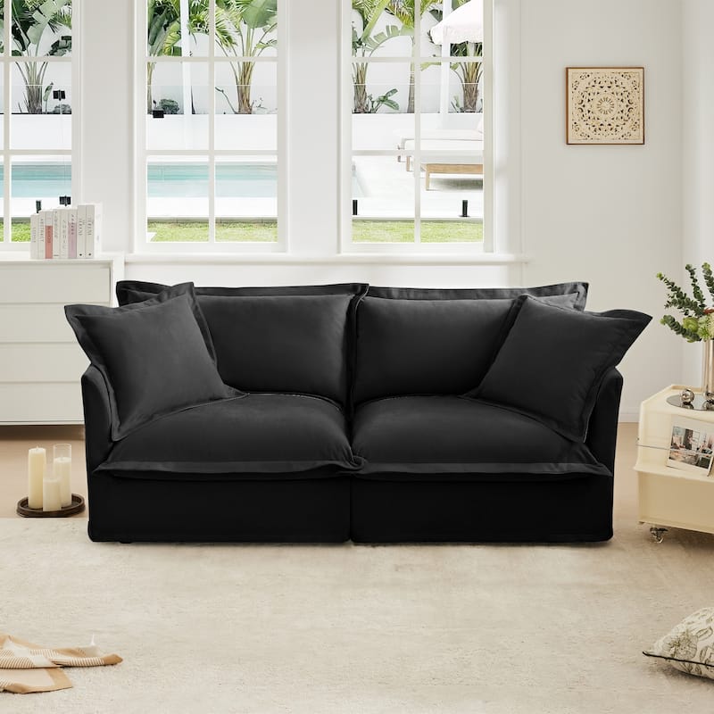 Modern Slipcovered 2-Seat Sofa Couches